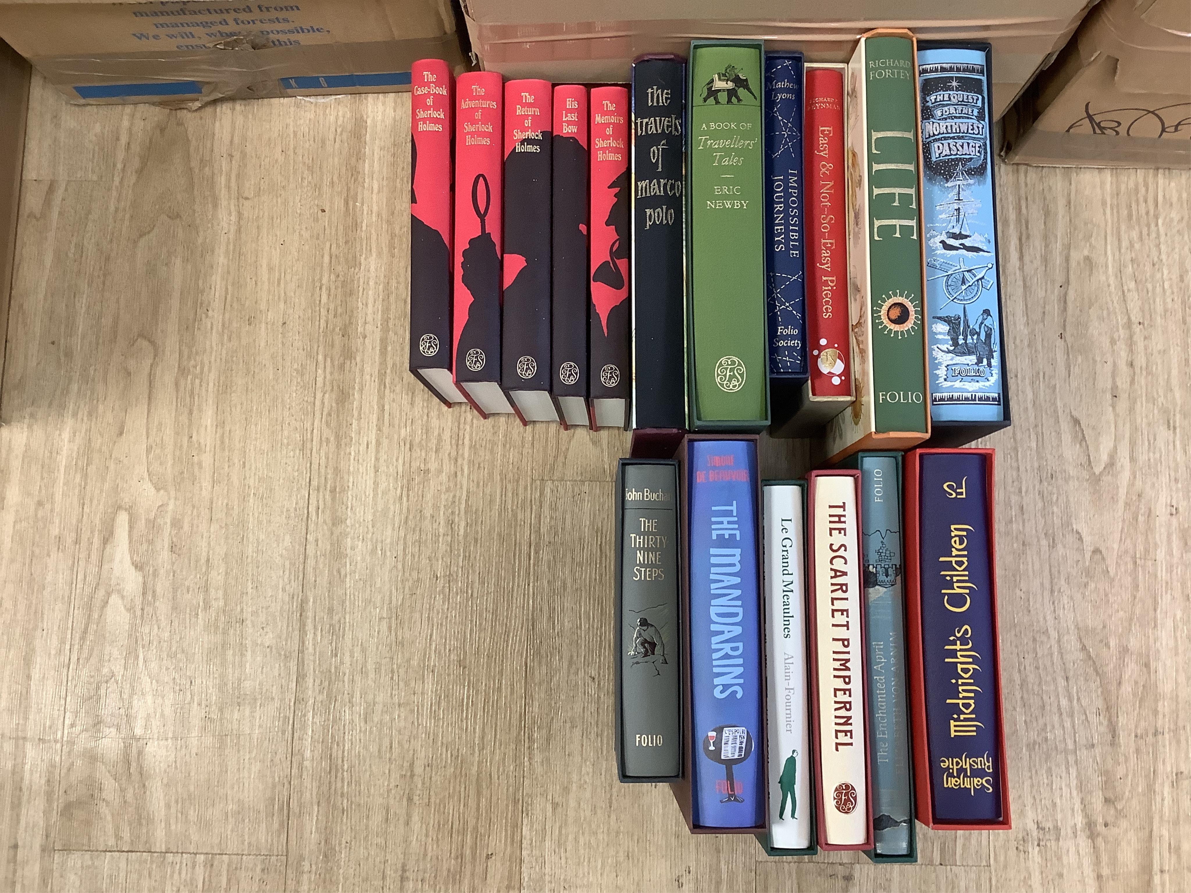 A large collection of folio society books to include T. E. Lawrence, Revolt in the Desert, John Gribbin, History of Western Science and Henry Hobhouse, Seeds of Change